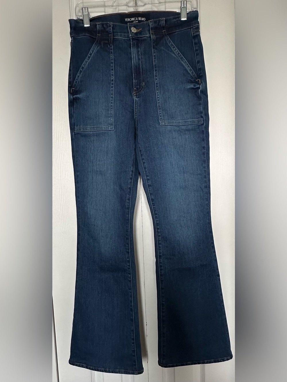 Veronica Beard Beverly High Rise Skinny Flare Jeans, Bright Blue, 29